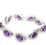 Massives Amethyst Armband in 14 Karat Weißgold mit Diamanten