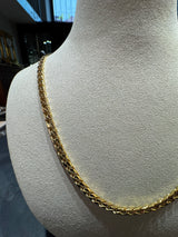 Massive & kantige Panzerkette in 18 Karat (750) Gelbgold mit Karabiner