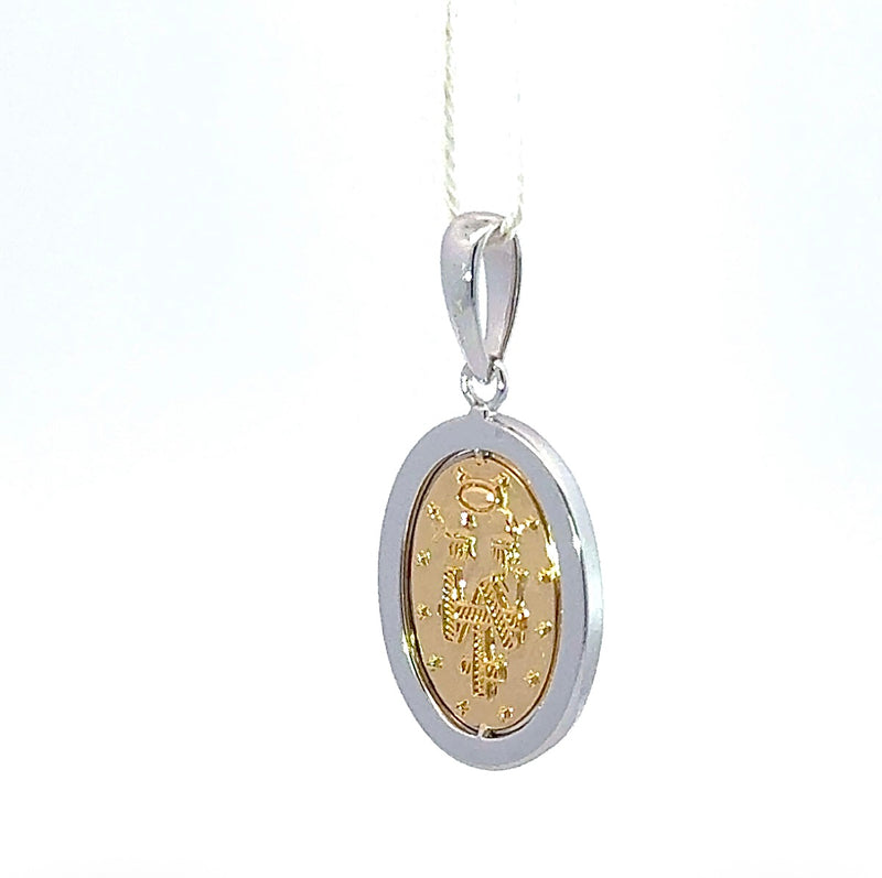 Moderne Madonna Anhänger in 18 Karat Gold mit Brillanten