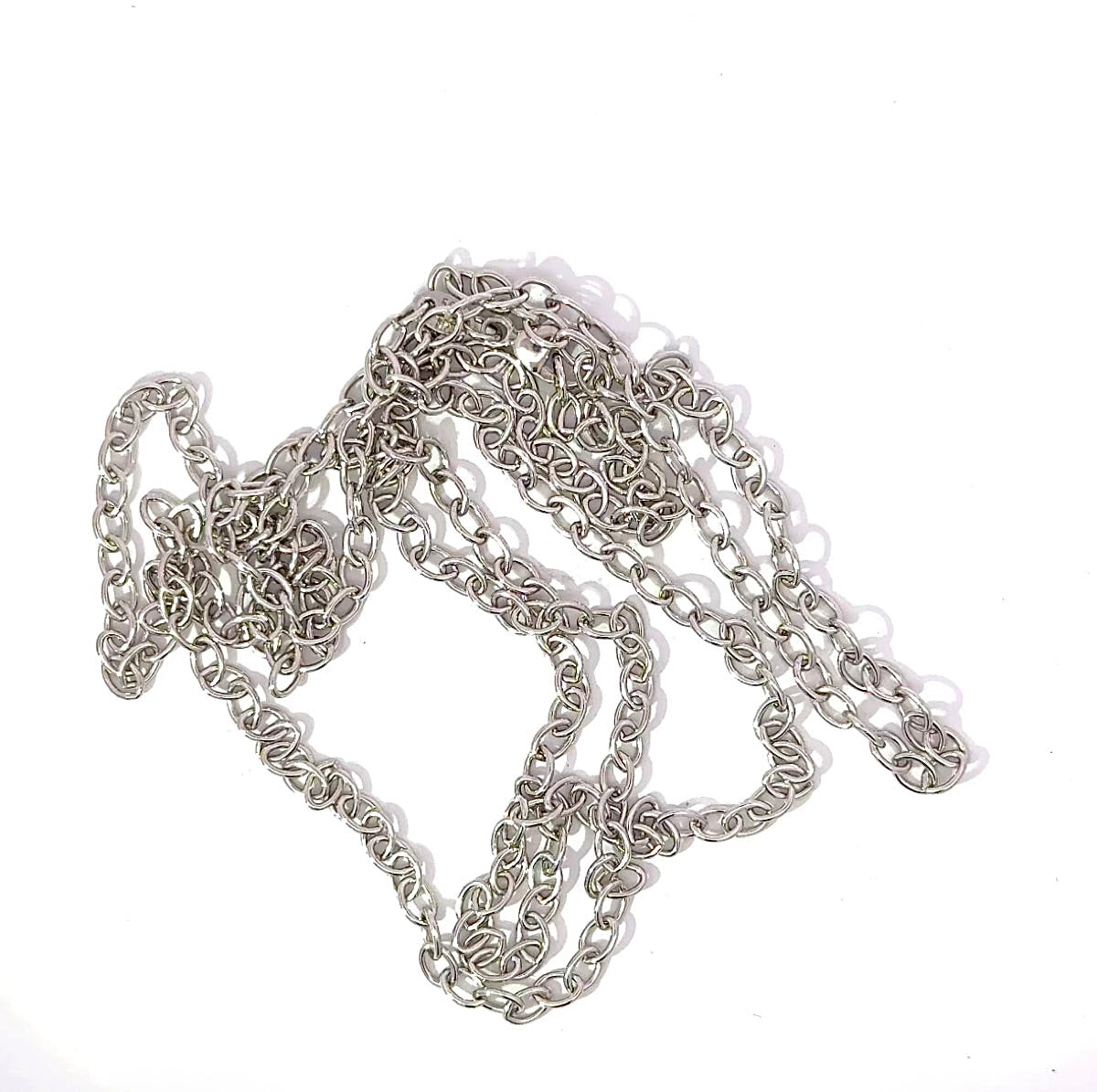 Long anchor chain in 14k white gold with lobster clasp