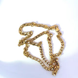 Massive & kantige Panzerkette in 18 Karat (750) Gelbgold mit Karabiner