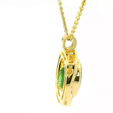 Edler Anhänger in 18 Karat Gelbgold mit großem Peridot & Brillanten