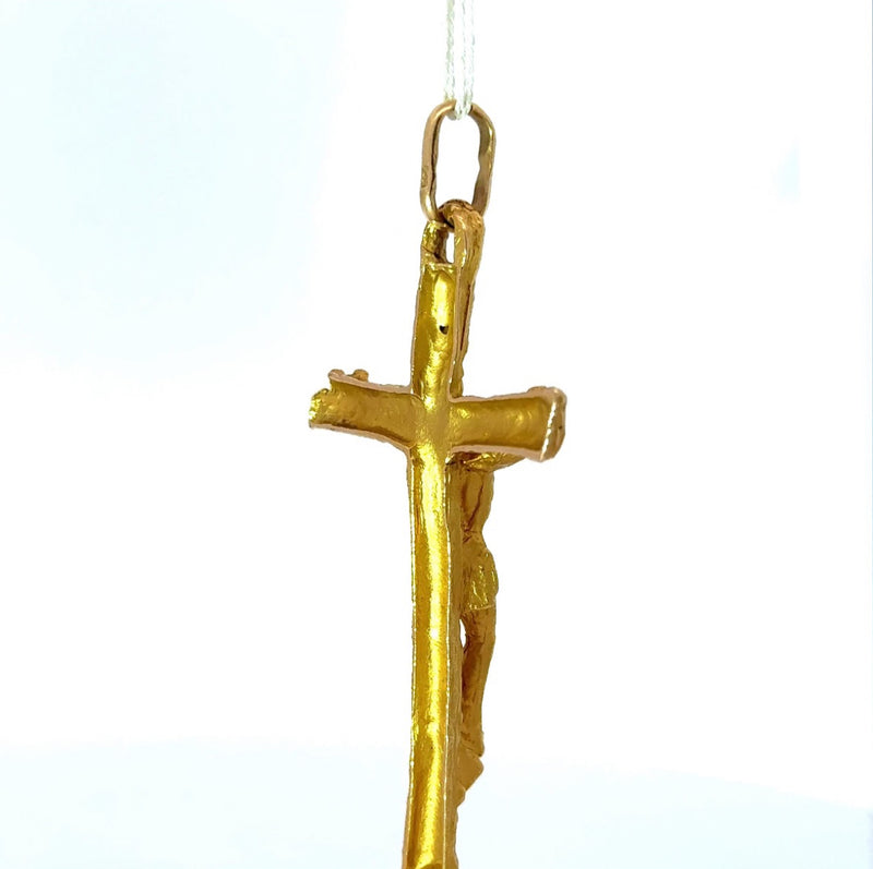 Kreuzanhänger in 14 Karat Gelbgold mit Jesusfigur