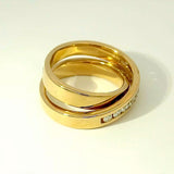 Moderner Design-Ring in 14 Karat Gelbgold mit feinen Brillanten