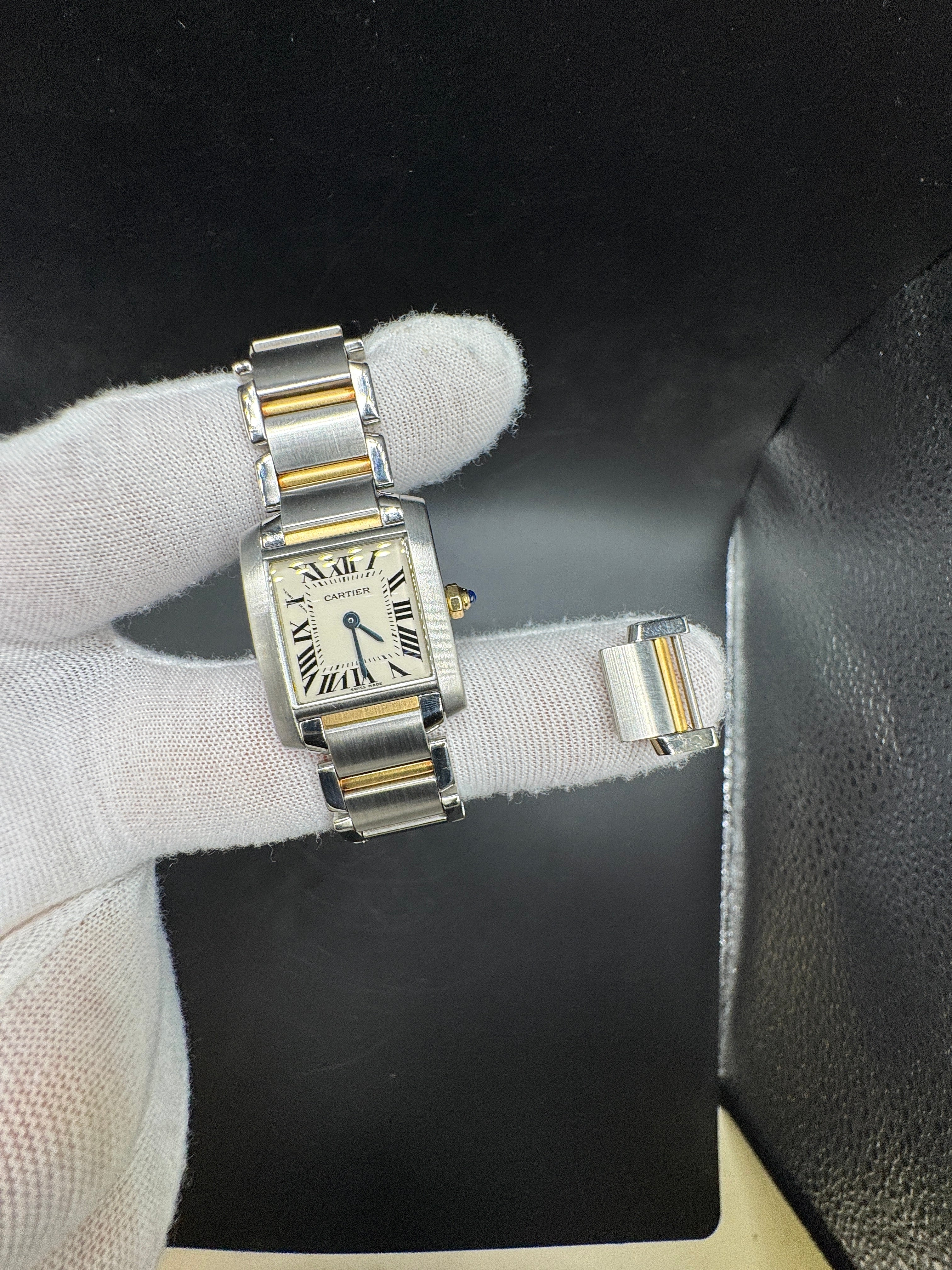 Cartier Tank Française Ref. 2384 Damenuhr in Gold/Stahl