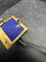 Einmaliger Anhänger in 18 Karat Gelbgold mit Lapis Lazuli und rosa Turmalin