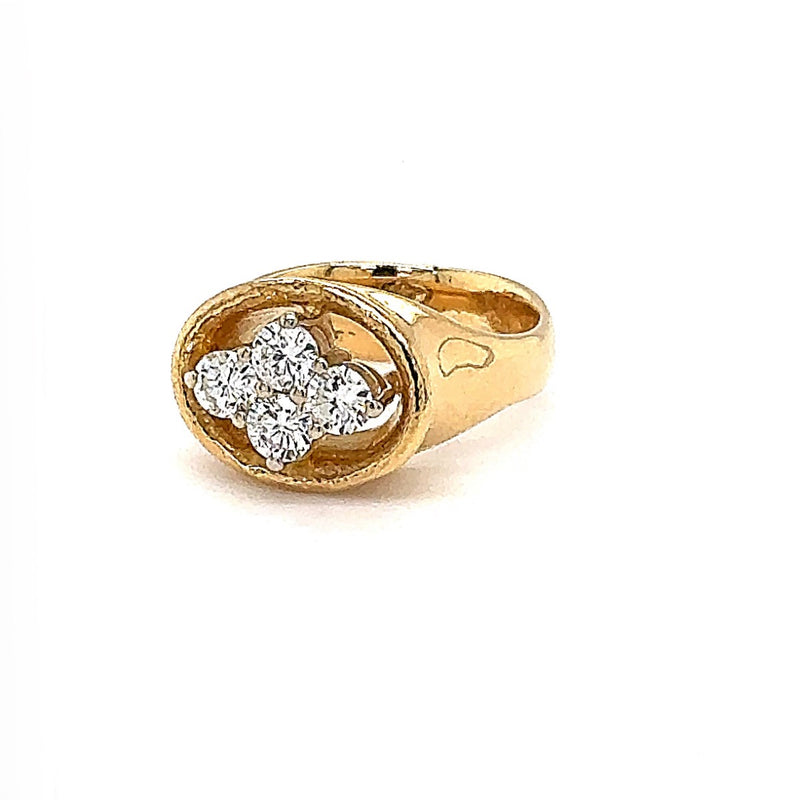 High-quality Jaufmann ring in 18 carat yellow gold with top quality diamonds