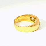 Zeitloser Vintage-Ring in 14 Karat Gelbgold mit drei Altschliff-Diamanten
