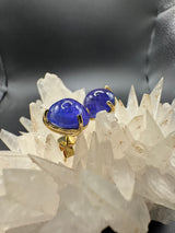 Beeindruckende Ohrringe in 18 Karat Gelbgold mit feinen Tansaniten & Brillanten