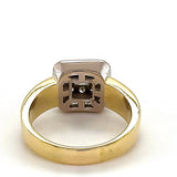 Handgefertigter Bicolor Ring mit feinen Brillanten & Princess Cut