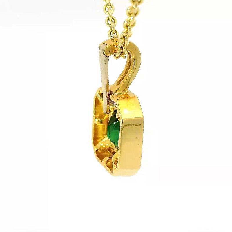 Goldbaur Anhänger in 18 Karat Gelbgold mit feinem Turmalin & Brillanten