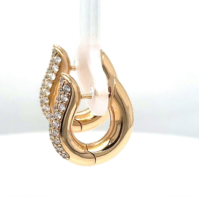 Große Tamara Comolli Signature Drop Hoops Pavé Creolen in 18 Karat Rosegold