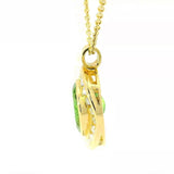 Edler Anhänger in 18 Karat Gelbgold mit großem Peridot & Brillanten