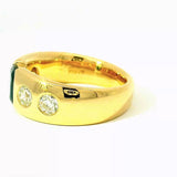 Hochwertiger Jaufmann Ring in 18 Karat Gelbgold mit Saphir & riesigen Diamanten