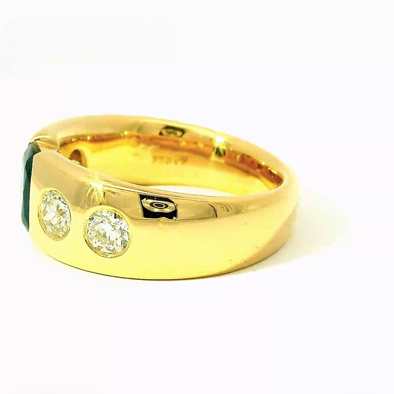 Hochwertiger Jaufmann Ring in 18 Karat Gelbgold mit Saphir & riesigen Diamanten