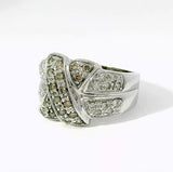 Wirkungsvoller Ring in 14 Karat Weißgold mit Fancy Cognac- & weißen Brillanten