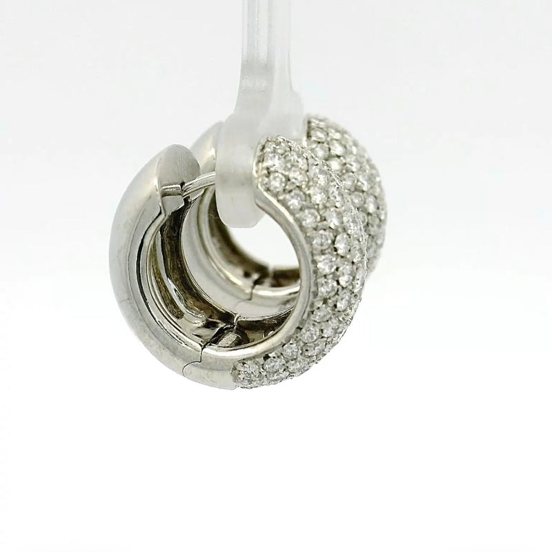 Eindrucksvolle Kreolen in 18 Karat Weißgold – Pavé mit Brillanten