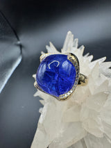 Beeindruckender Ring in 14 Karat Gelbgold mit feinen Tansanit & Brillanten