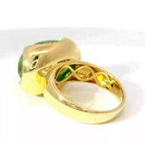 Edler Designerring in 14 Karat Gelbgold mit Peridot & Brillanten