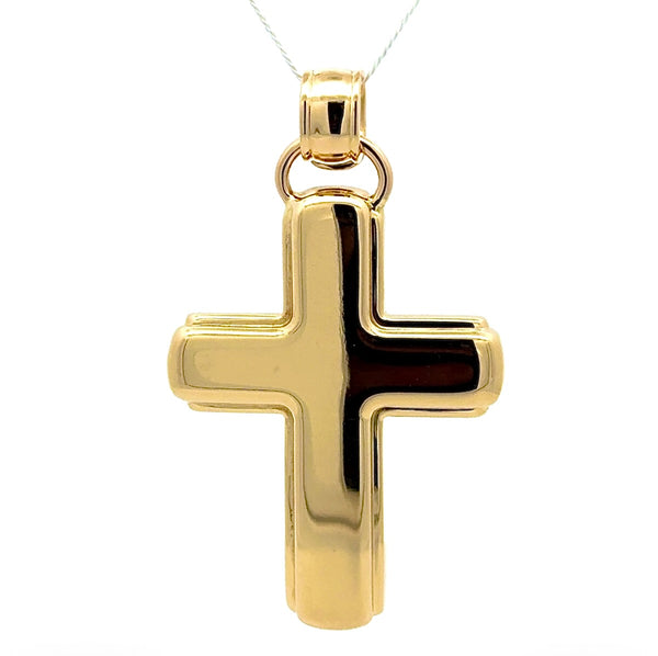 Riesiger Kreuz Anhänger in 18 Karat strahlendem Gelbgold von C'est Laudier