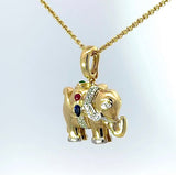 Eleganter Wendeanhänger in 14 Karat Gelbgold – feine Edelsteine & Brillanten