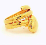 Dekorativer Herz-Ring in 18 Karat Gelbgold mit Brillanten