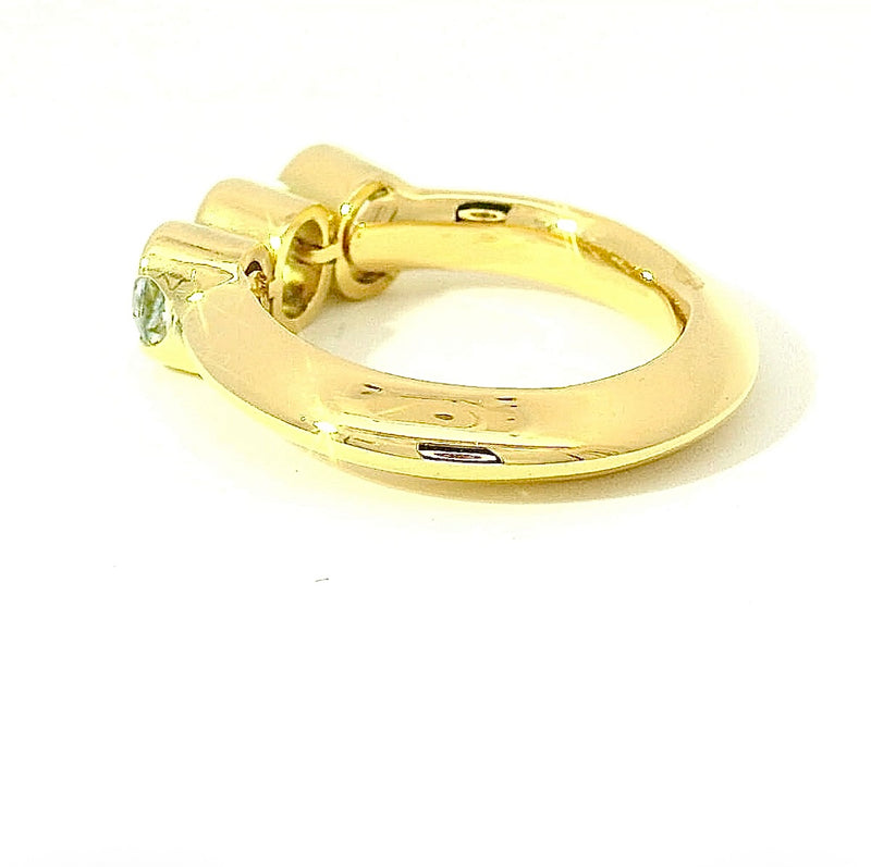 Massiver Aquamarin-Ring in 18 Karat Gelbgold – Handgefertigt aus der Manufaktur Eidel