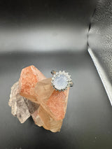 Zeitloser Entourage Ring in 18 Karat Weißgold mit seltenem Saphir & Diamanten