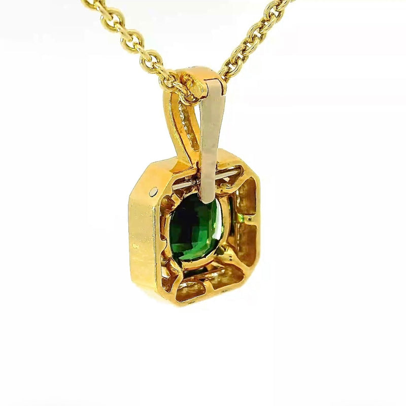 Goldbaur Anhänger in 18 Karat Gelbgold mit feinem Turmalin & Brillanten