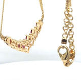 Stilvolles Rubin-Collier in 14 Karat Gelbgold mit Brillanten