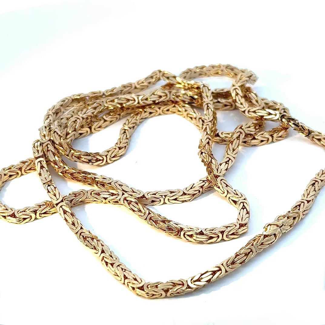 High-quality foxtail chain in 14k (585) yellow gold with box clasp