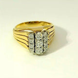 Eindrucksvoller Vintage-Ring in 18 Karat Gelb- und Weißgold mit hochfeinen Brillanten – ausdrucksstarke Handarbeit mit Geschichte