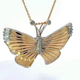 Schmetterling-Anhänger in 14 Karat Gelb- & Weißgold mit Diamanten & Brillanten