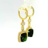 Hängende Ohrringe in 18 Karat Gelbgold mit Brillanten, Diamanten & Turmalinen