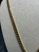 Abgerundete Panzerkette in 14 Karat Gelbgold mit Karabiner