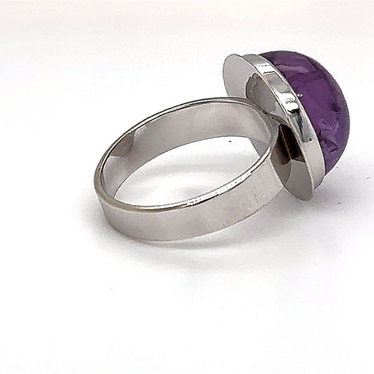 Stilvoller Edelstein-Ring in 14 Karat (585) Weißgold mit Amethyst