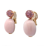 Edle Ohrringe in 18 Karat Roségold mit rosa Saphiren und rosa Andenopal