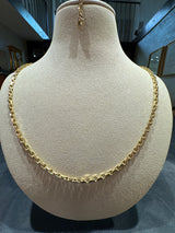 Massive Diamantierte Ankerkette in 14 Karat Gelbgold mit Verlängerungskette