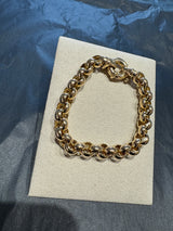 Massives Erbsketten-Armband in 14 Karat (585) Gelbgold mit Federring