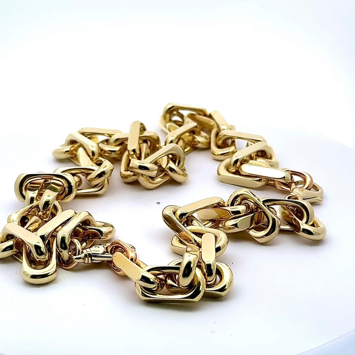 Diamantierte Ankerkette mit Armband in 14 Karat Gelbgold - über 500 Gramm Gold (PREIS AUF ANFRAGE)