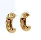 Zeitlose Halbkreolen in 14 Karat Gelbgold mit Rubin und Brillanten