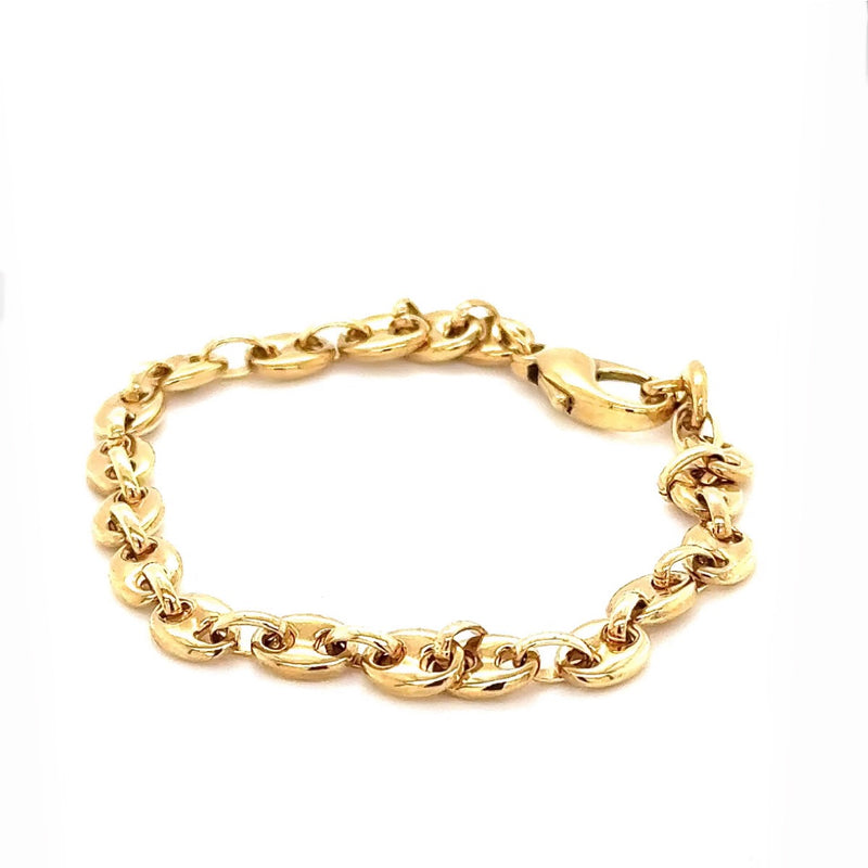 Elegante Schiffsanker Kette in 8 Karat Gelbgold mit großen Karabiner