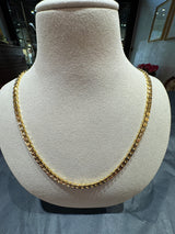 Massive & kantige Panzerkette in 18 Karat (750) Gelbgold mit Karabiner