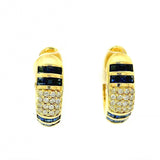 Wirkungsvolle Kreolen in 18 Karat Gelbgold mit Brillanten & Saphiren