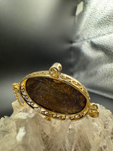 Besonderer Opal Anhänger in 14 Karat Gelbgold mit feinen Brillanten