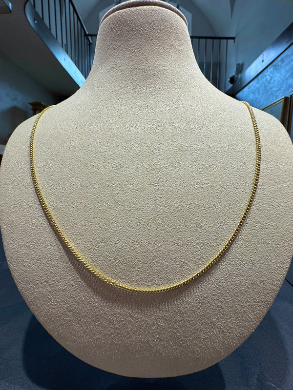 Elegante Panzerkette in 14 Karat Gelbgold mit Federring