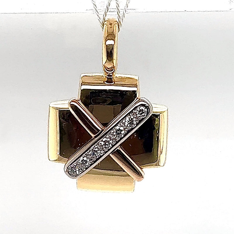 schmuck fahrradanhänger Edler tricolor Anhänger 18 Karat (750) Gold mit hochfeinen Brillanten – Schmuck Schroll