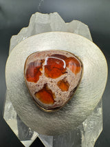 Einmaliger Anhänger in 925 Sterling Silber & 18 Karat Gold mit Natur-Feueropal