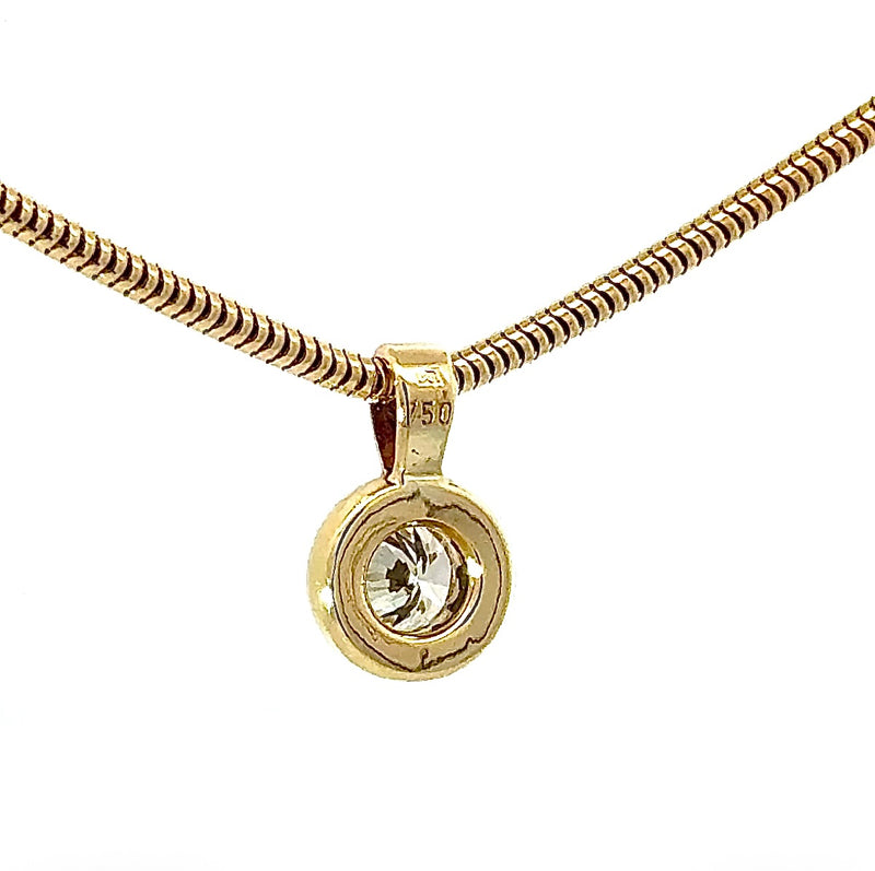 Edler Solitär-Anhänger in 18 Karat Gelbgold mit hochfeinem Brillanten
