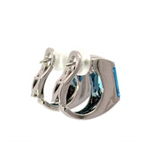 Hochwertige Ohrringe in 18 Karat Weißgold mit Blautopas